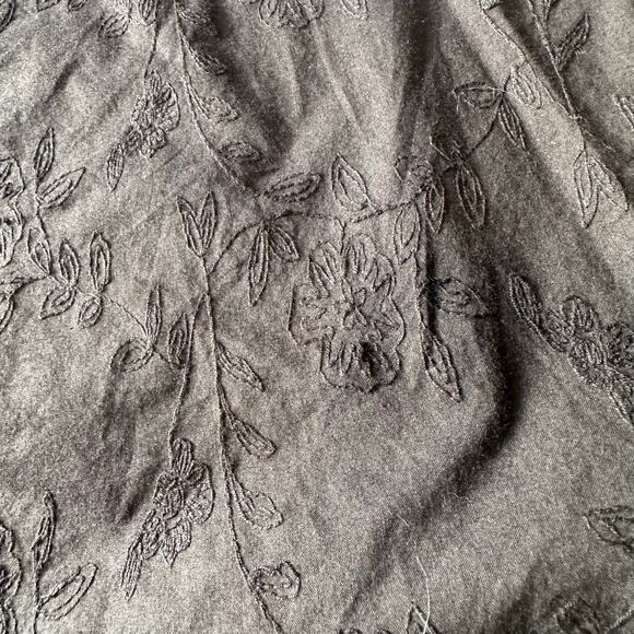 Caffe Marrakesh Embroidered Cotton Long Sleeve Top Black XL - Picture 6 of 11